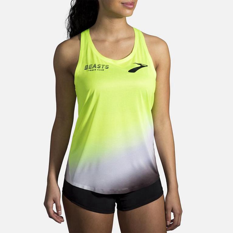 Brooks Elite - Womens Running Tank Top - Yellow (49862VYON)